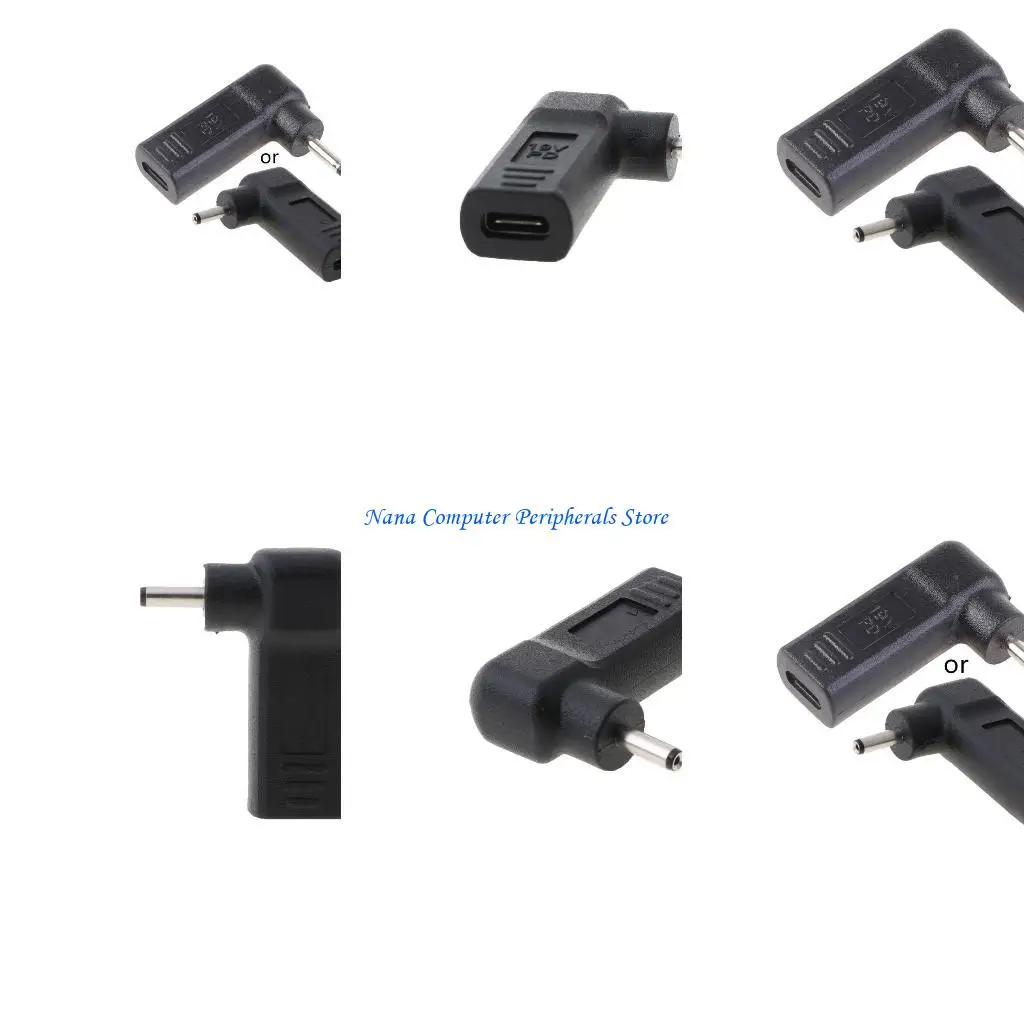 

F68C 90 Degree Type-C Female to 3.0x1.1mm for DC Male Plug Adapter Converter for Lapt
