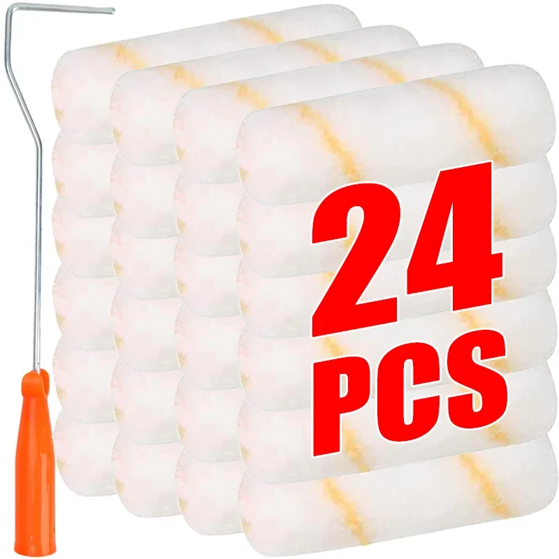 

24/6pcs Paint Roller Kit Paint Rollers with Covers Painting Decorating Brushes for Wall Construction Furniture Home Repair Tools