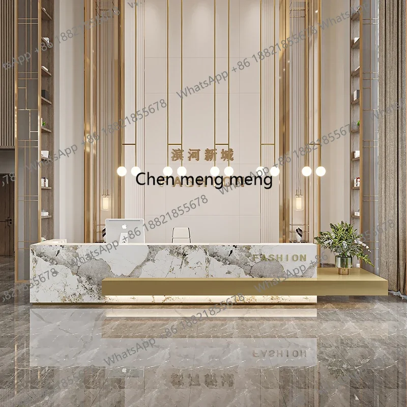 

Great discounts Luxury Beauty Reception Desks Modern Shelves Restaurant Company Desks Unique Hotel Display Comptoire Accueil Tre