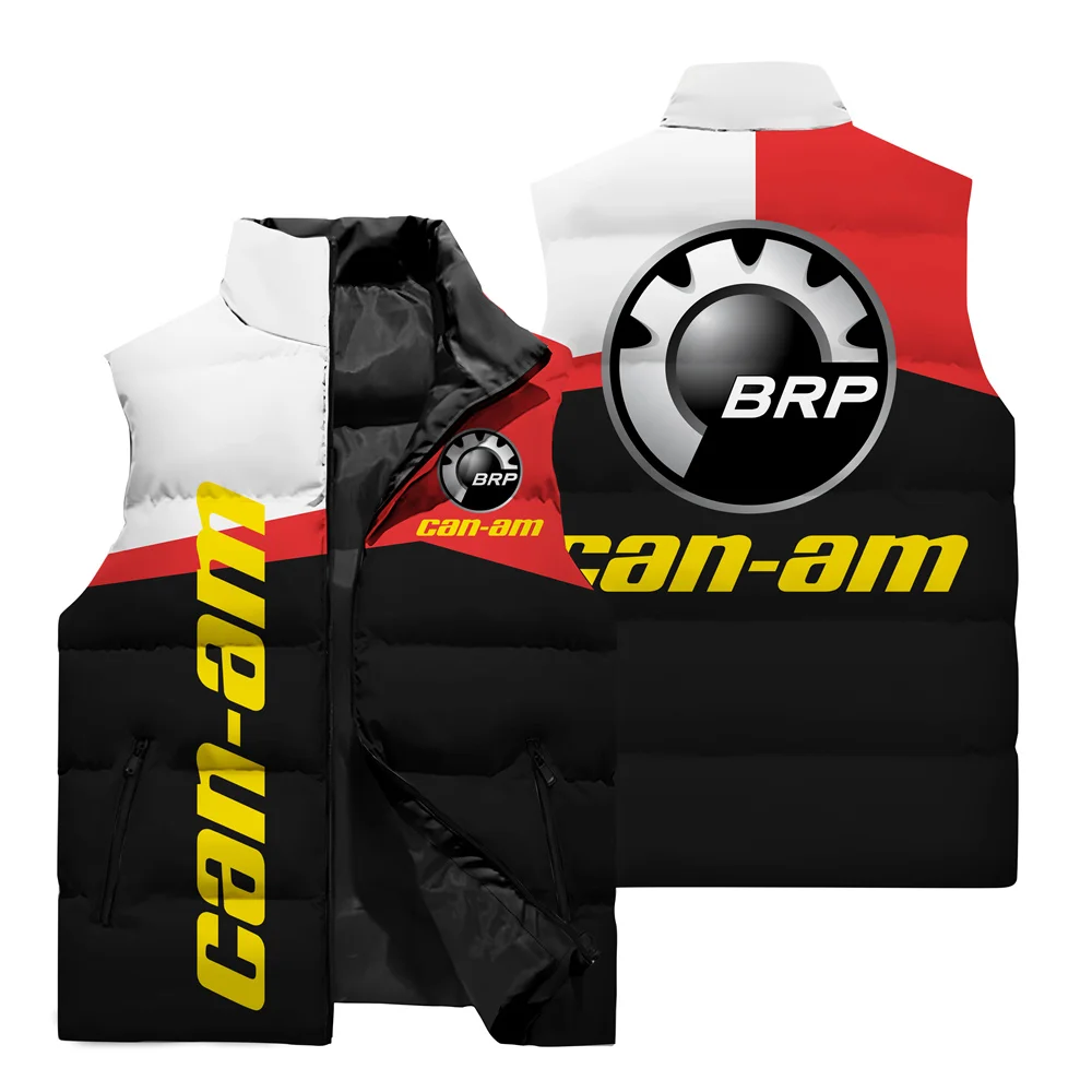 2024 New Men\'s Vest Brp Can Am Logo 3D Printed Zipper Sleeveless Jacket Windchetter Motorcycle Riding Clothing Top M-6XL