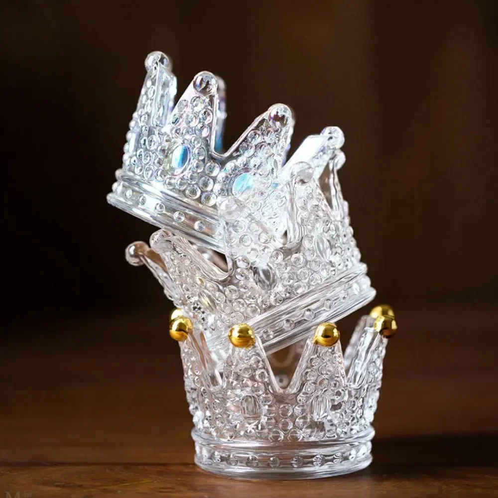 Glass Crystal Crown Candle Holders Home Decor Wedding Decoration Accessories Candlesticks For Candelabro Centerpiece Vintage