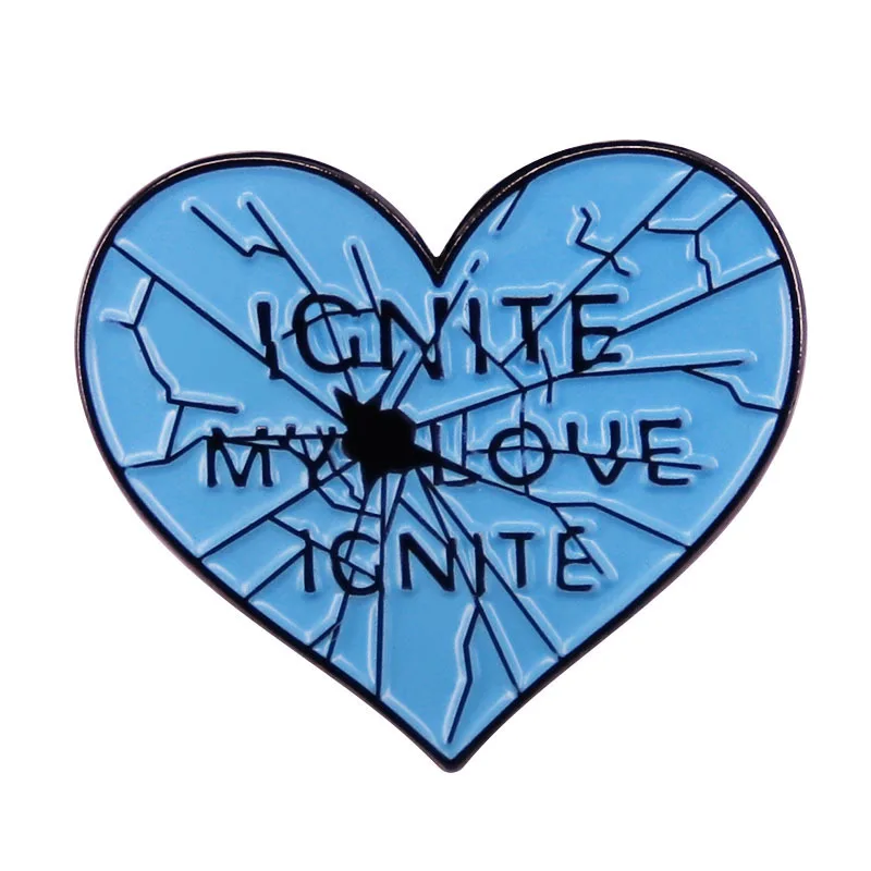 Ignite My Love Broken Heart Pin