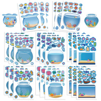 8/32Sheets Creative Fish Tank Puzzle Sticker Toy Handmade DIY Notebook Guitar Desktop Phone Helmet Decoration Waterproof Sticker
