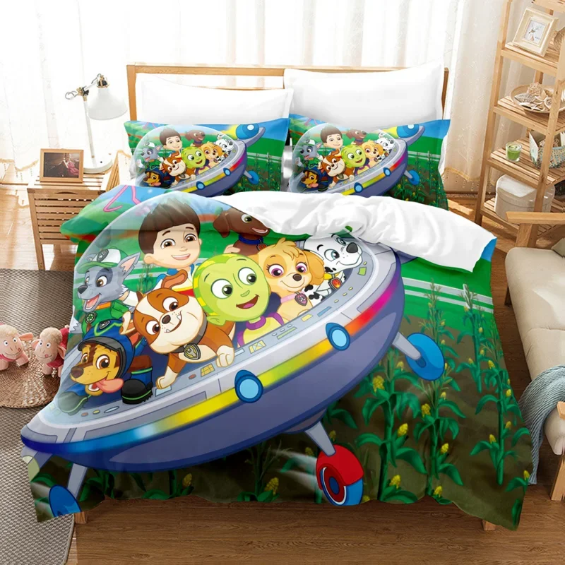 Paw ronds Set biancheria da letto copripiumino federa fibra Cartoon Kawaii letto camera da letto copripiumino biancheria da letto vestito bambini