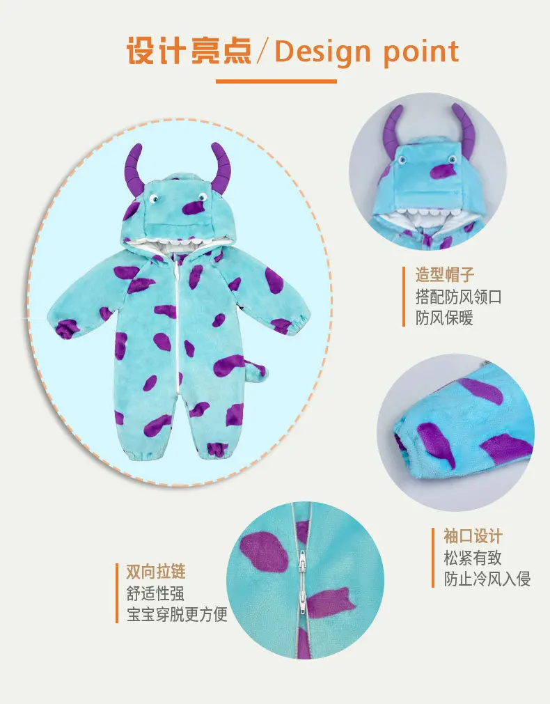 Neuer Frühlings- und Herbst-Flanell-Strampler für Neugeborene, Baby-Langarm-Warm-Pyjama, weicher Kinder- und Kleinkind-Strampler, lässige Loungewear für Kinder und Kleinkinder – Detail 5