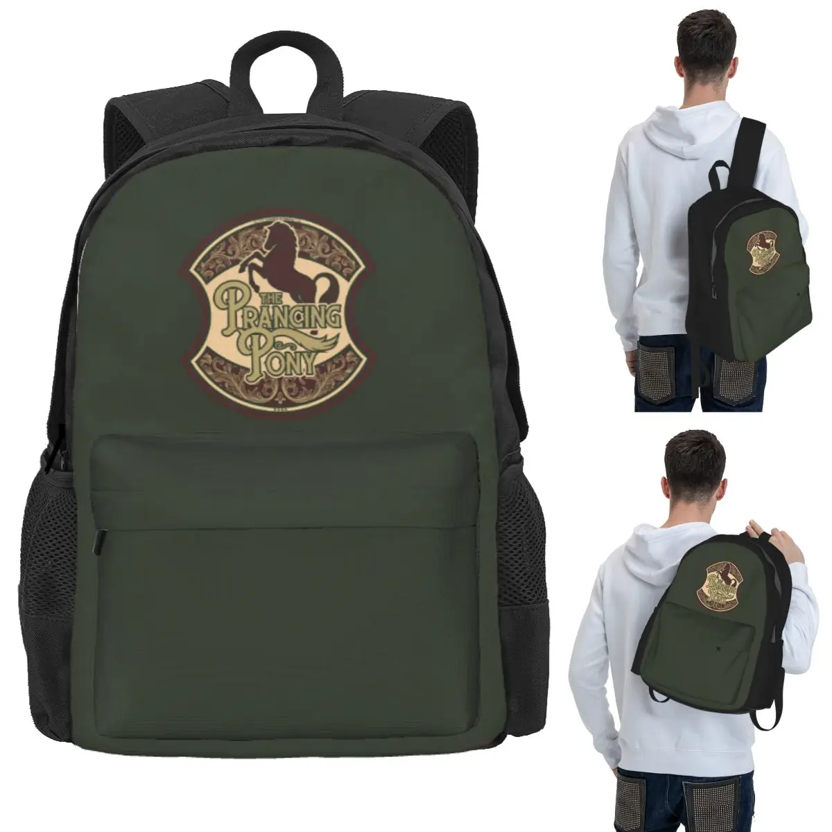 Prancing Pony Student Backpack School Bag Hiking Travel Daypack for Men Women Bookbag Shoulder Bags
