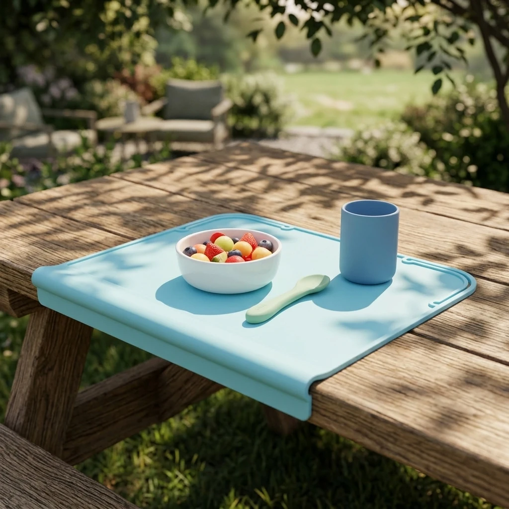 1pc Silicone Placemat Food Grade Heat Resistant for Dining Table Baby Feeding Mat Non-Slip Washable Kitchen Table Protector