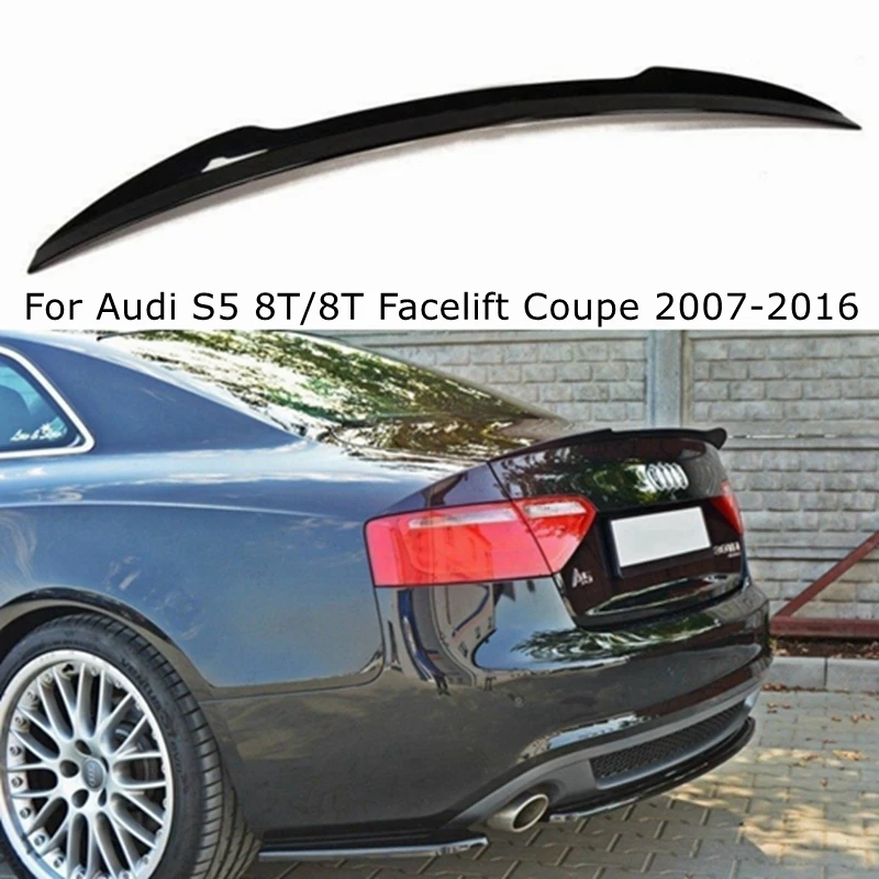 

Для Audi A5 S5 8T/8T Facelift Coupe 2007-2016 ABS черный задний спойлер крыло багажника