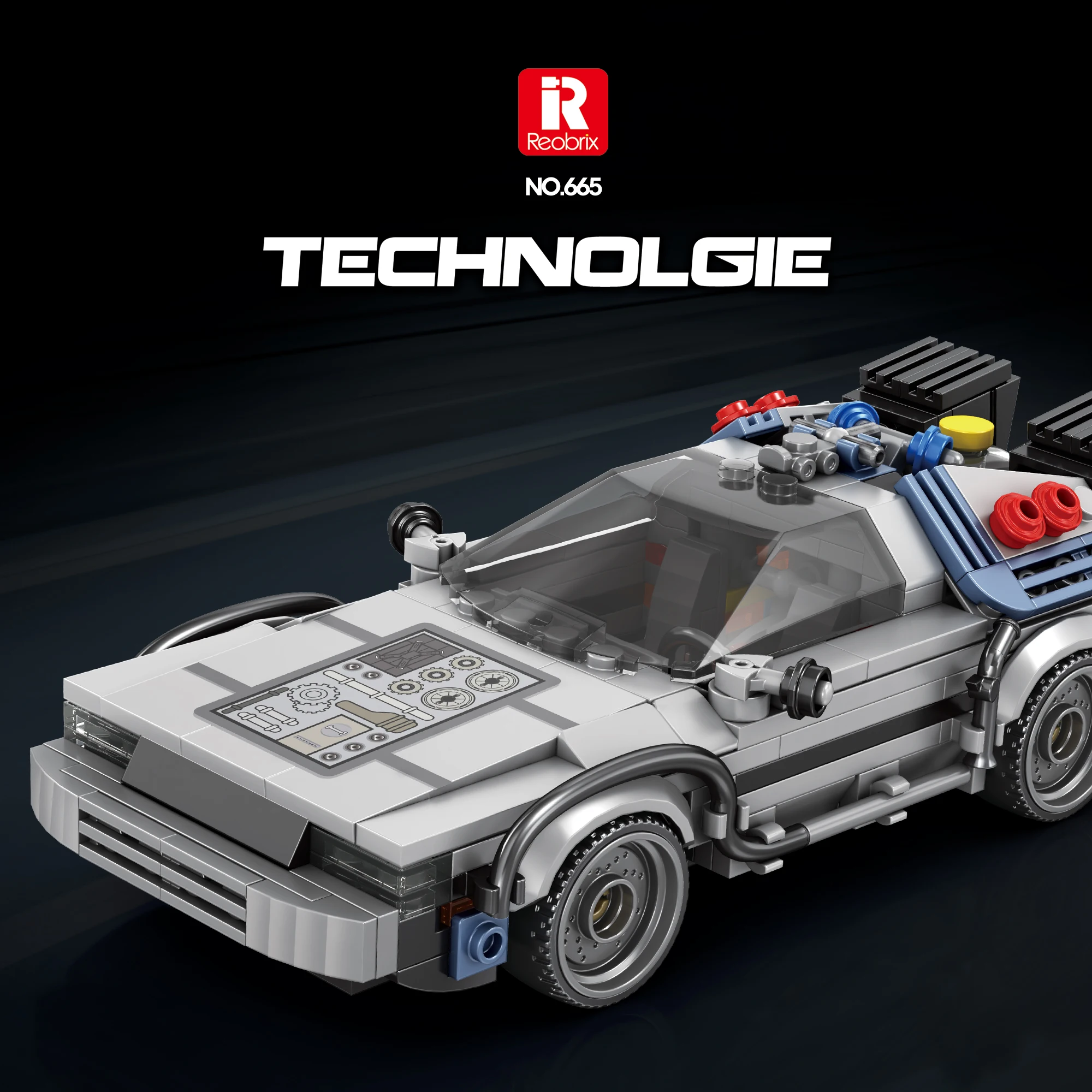 405PCS Classic Movie Car Building Blocks Future Sports Car Model Bricks Desktop Ornaments Educational DIY Toys Holiday Gifts