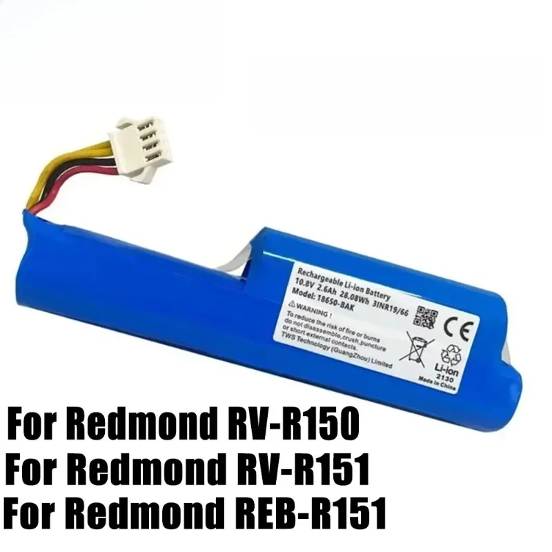 10.8V 6800mAh Li-ion Oplaadbare Batterij voor Redmond RV-R150 RV-R151 Vileda VR201 Petpro Robot Stofzuiger Batterij Packs