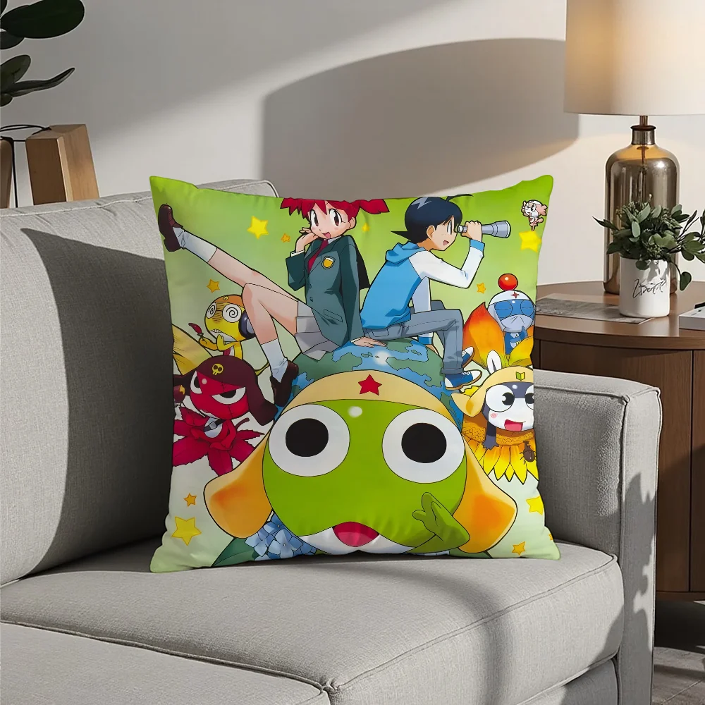 Cartoon Keroro Gunsou Frog Pillow Case Plush Fabric Soft  Pillowcase Double Sided Print Cushion Cover Household Gifts