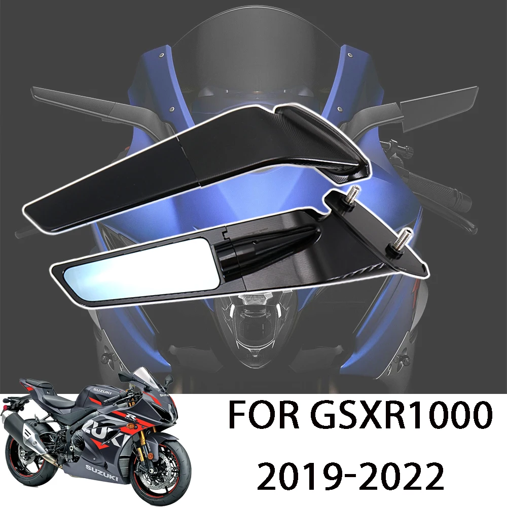 For SUZUKI GSX-R 1000 R Motorcycle Mirrors Modified Wind Wing Adjustable Rotating Rearview Mirror GSX-R 1000 GSXR 1000 2019-2022 