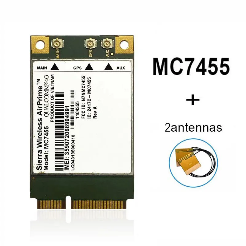 MC7455 LTE 4G بطاقة صغيرة PCI-E FDD-LTE TDD-LTE 4G وحدة Cat6 بطاقة الشبكة لأجهزة الكمبيوتر المحمول