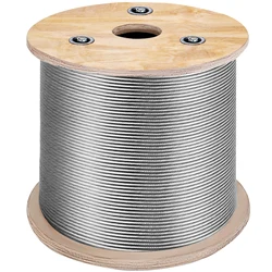 SucceBuy 152M/500Ft Wire Rope 316 Stainless Steel Strong Tension Soft Fishing Lifting Cable 7*7 Clothesline 1.5MM-3.2MM Diameter