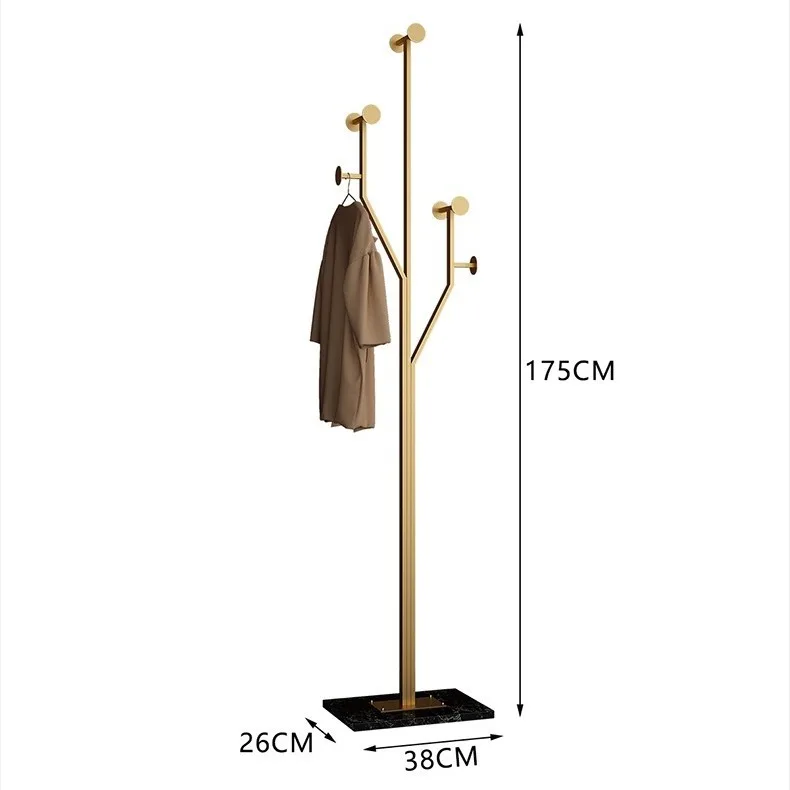 Italian Light Luxury Clothes Hanger Floor-standing Bedroom Home Iron Clothes Hanger Entrance Vertical Simple Coat Rack