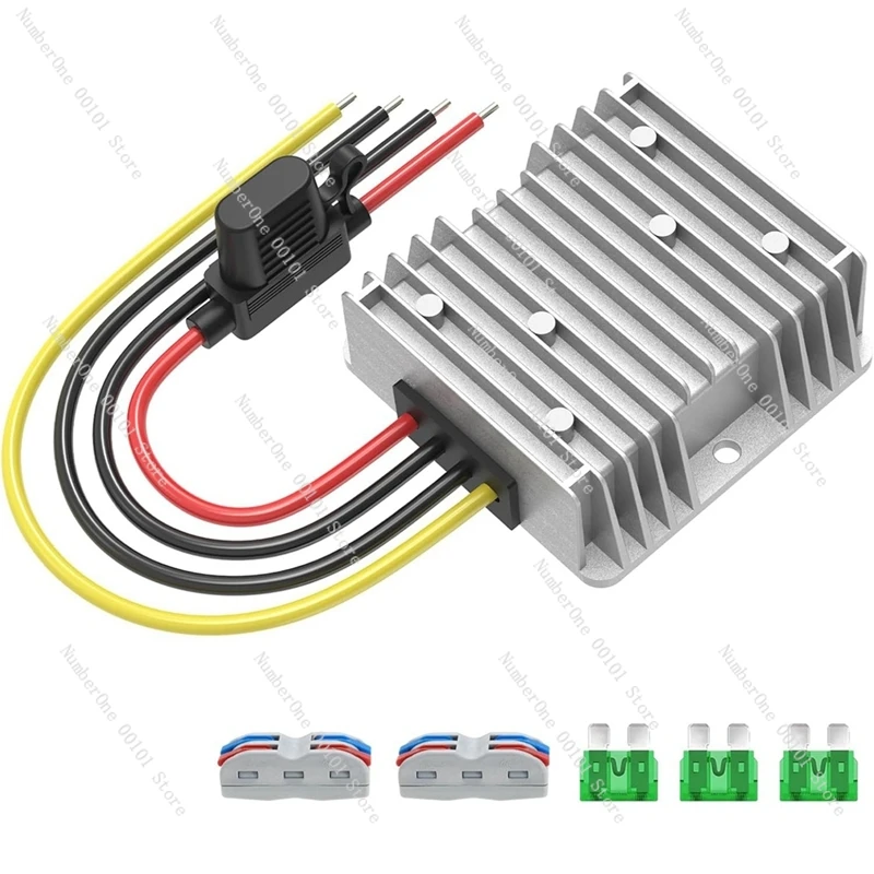 12V 20A 240W Voltage Converter,DC17-55V To DC 12V Voltage Regulator Transformer With Fuses Holder,Wire Terminals