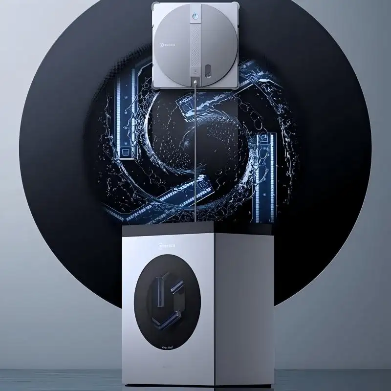محطة قاعدة قماش تنظيف تلقائية لجهاز تنظيف النوافذ ECOVACS Water Jet Window Cleaning Robot W3 - أداة سحرية لتنظيف النوافذ