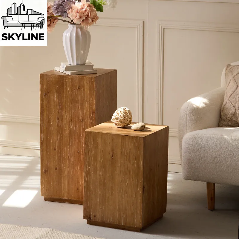 

Solid wood square edge, next to living room sofa, bedroom bedside corner, retro log wind