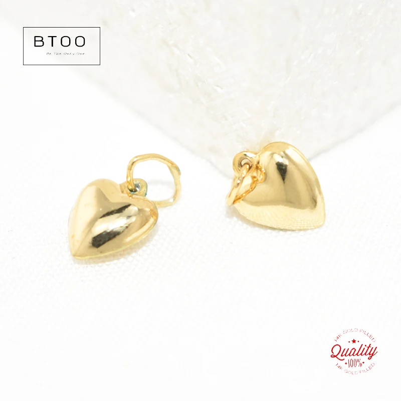 14 Karat Goldfilled 7mm Herzanhänger 1/20 14kt Gold Herz-Tropfenanhänger für Schmuckherstellung DIY Schmuckzubehör – Detail 11