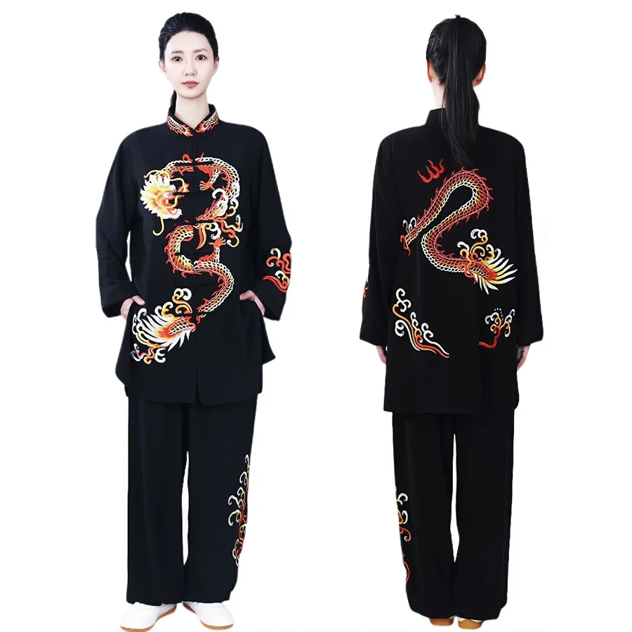 جديد وصول أزياء الرجال النساء النمط الصيني تاي تشي الملابس التطريز الكونغ فو الدعاوى ربيع الخريف فنون الدفاع عن النفس زي مجموعات #4