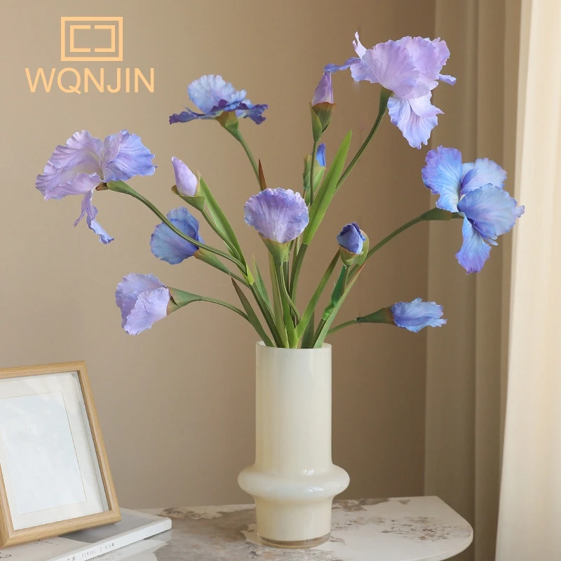 WQNJIN Artificial Iris Flower Branch Wedding Decoration Home Table Decor Iris Flores Silk Fake Flower Arrangement Party Supplies