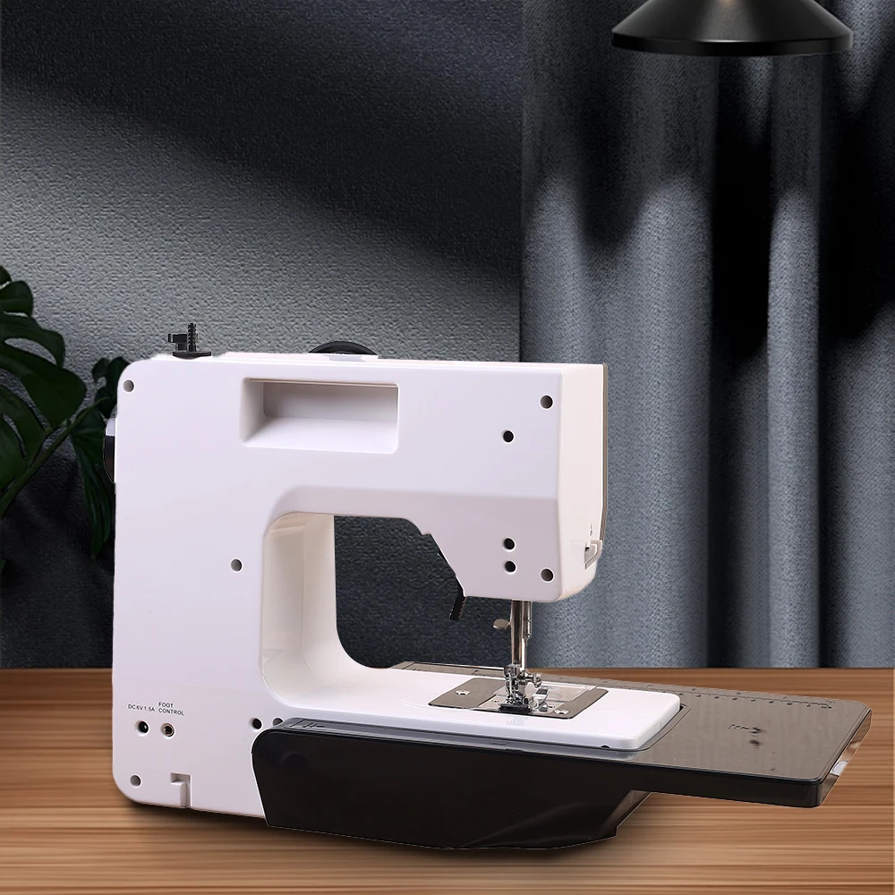 Portable Sewing Machine for BeginnersSmall Home Electric Repair Kit with 12 Stitch Presser Foot Pedal White