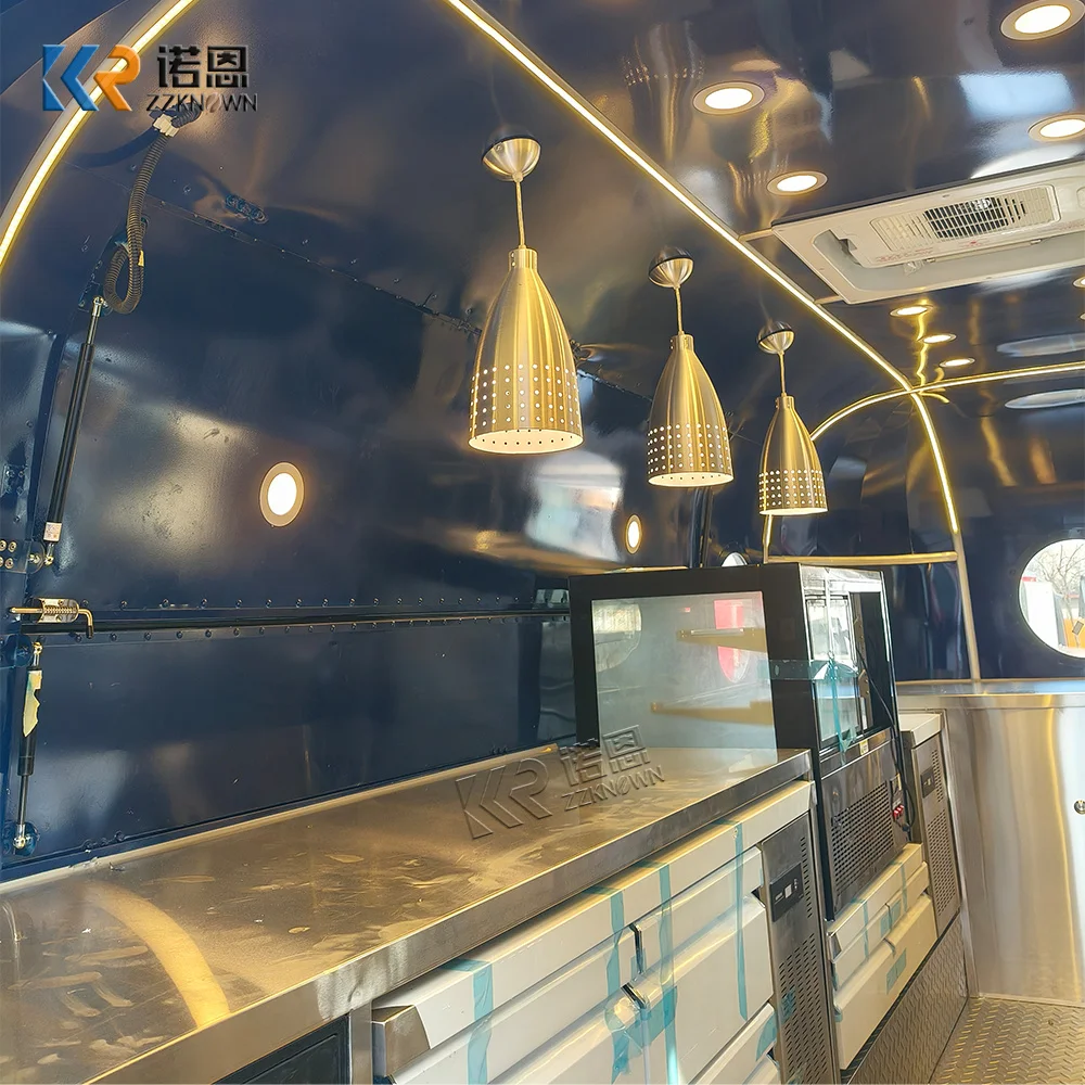 Multifunctional snack cart grill mobile food truck movable fast food trucks trail,gas deep fryer+griddle for snack food machines