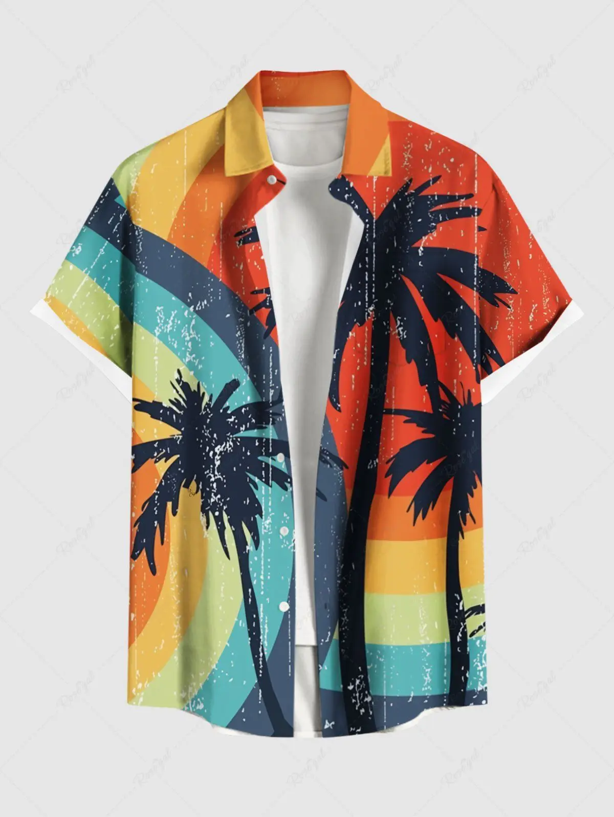 Summer Plus Size Men\'s Shirt 3D Print Hawaii Shirts Button Up Beach Vacation Shirts Short Sleeve Shirt Casual Shirt For Men