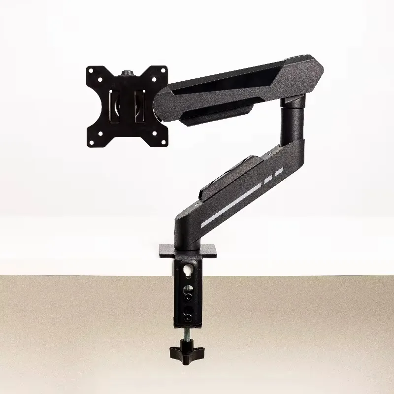 Swivel and tilt monitor stand to accommodate up to 32-inch screen monitors, fully adjustable single-player gaming desktop stand