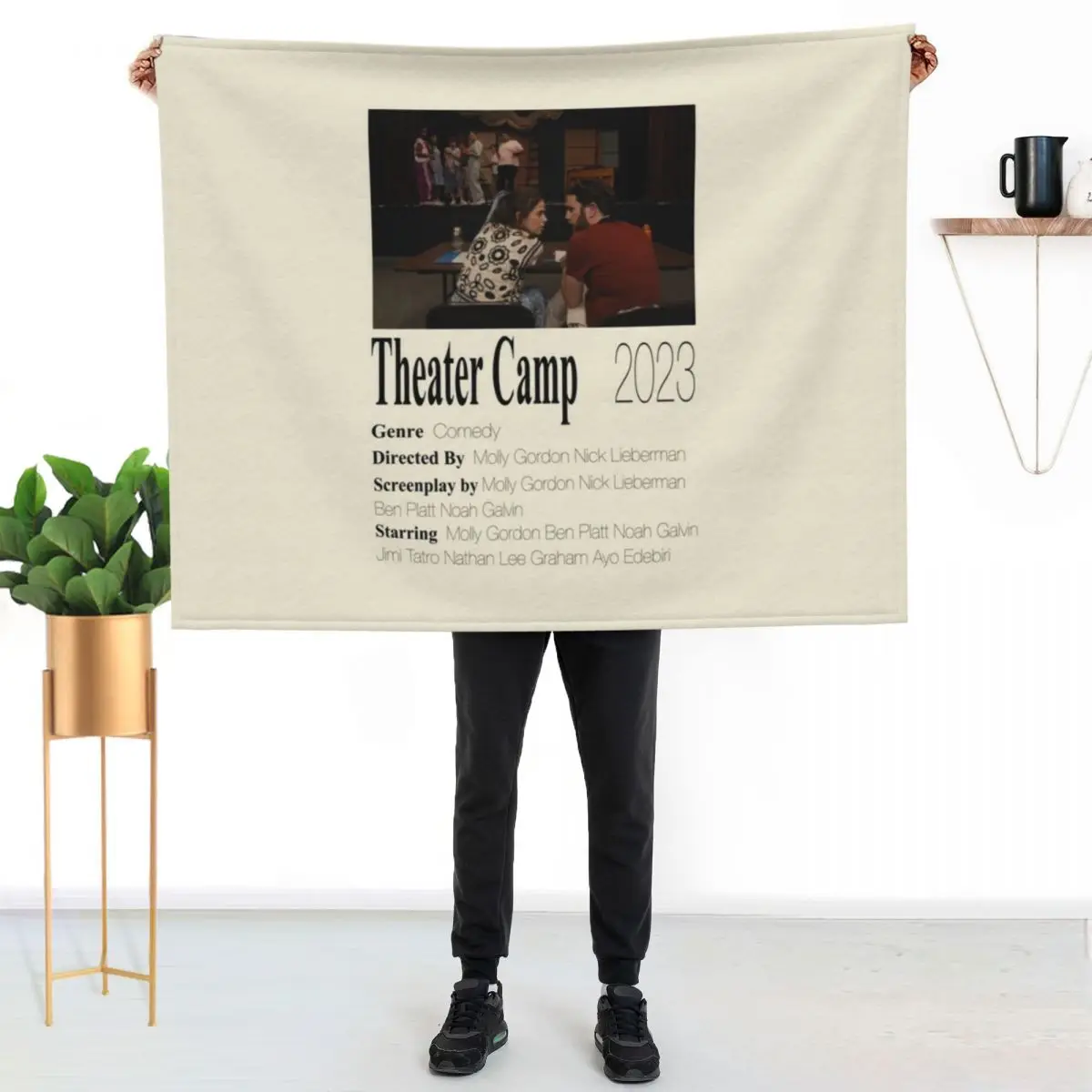 Theater Camp Poster Throw Blanket Cozy Warm Blanket for Bed Room Decor