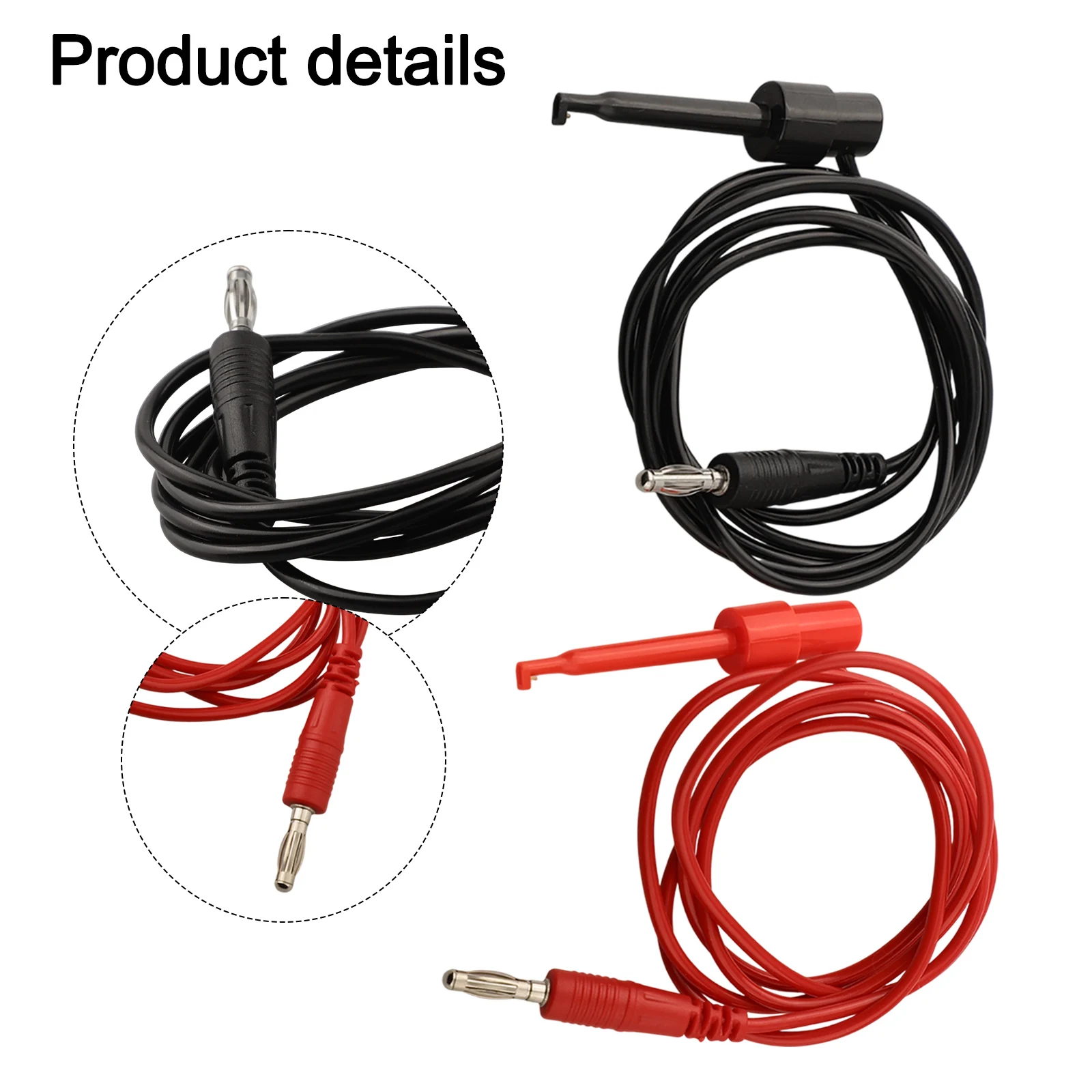 2Pcs 4mm Banana Connector To Test Hook Clips With Test Leads For Multimeter Testing 500V/5A Electrical Test Cable Accessories