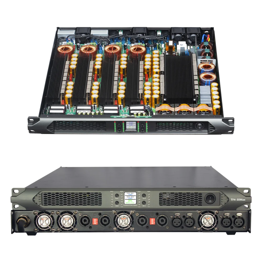 ShennDare TF4-30Max مضخم الطاقة الرقمي ذو 4 قنوات احترافي 1U 4x3000W DJ مضخم الصوت الفئة D 4X6500W 2ohm مجموعة خطية ثابتة مضخم صوت مكبر الصوت