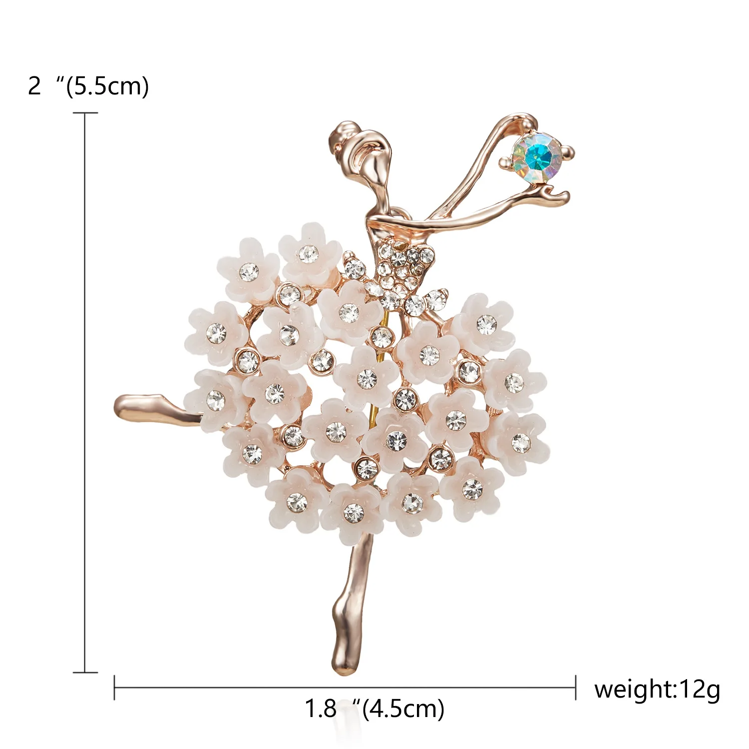 Ballet Dancer Brooches Jewelry Pins For Lady Elegant Women's Brooch Pin Decorative Suit Clothing Badges SKEDS Exquisite Crystal