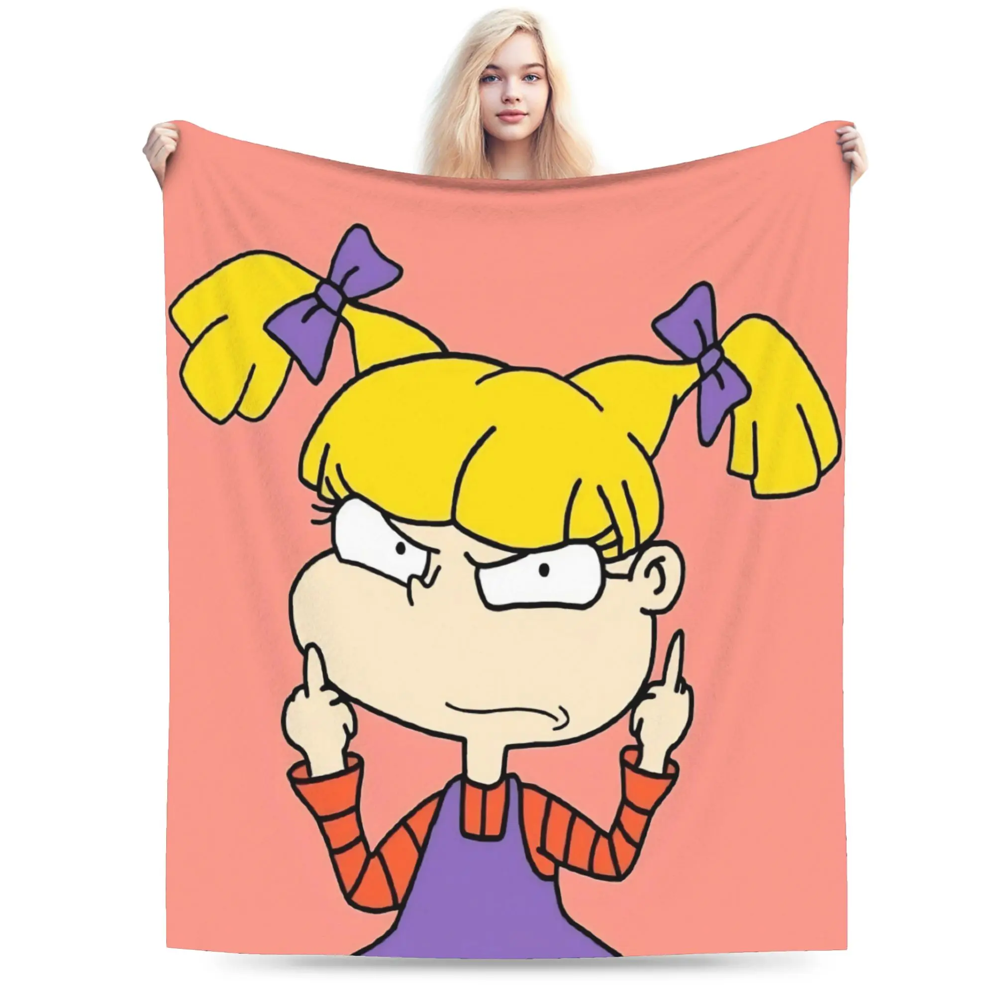 Cartoon R-Rugrats Blanket Multi-size Super Soft Cozy  Throw Blankets for Couch Sofa and Bed