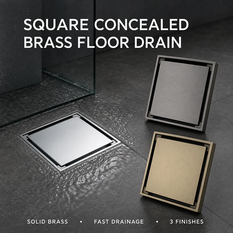Large Flow Brass Floor Drain Core Anti-Clog Fast Draining Deodorizing Strainer for Bathroom Shower Kitchen Washing Machine Sewer