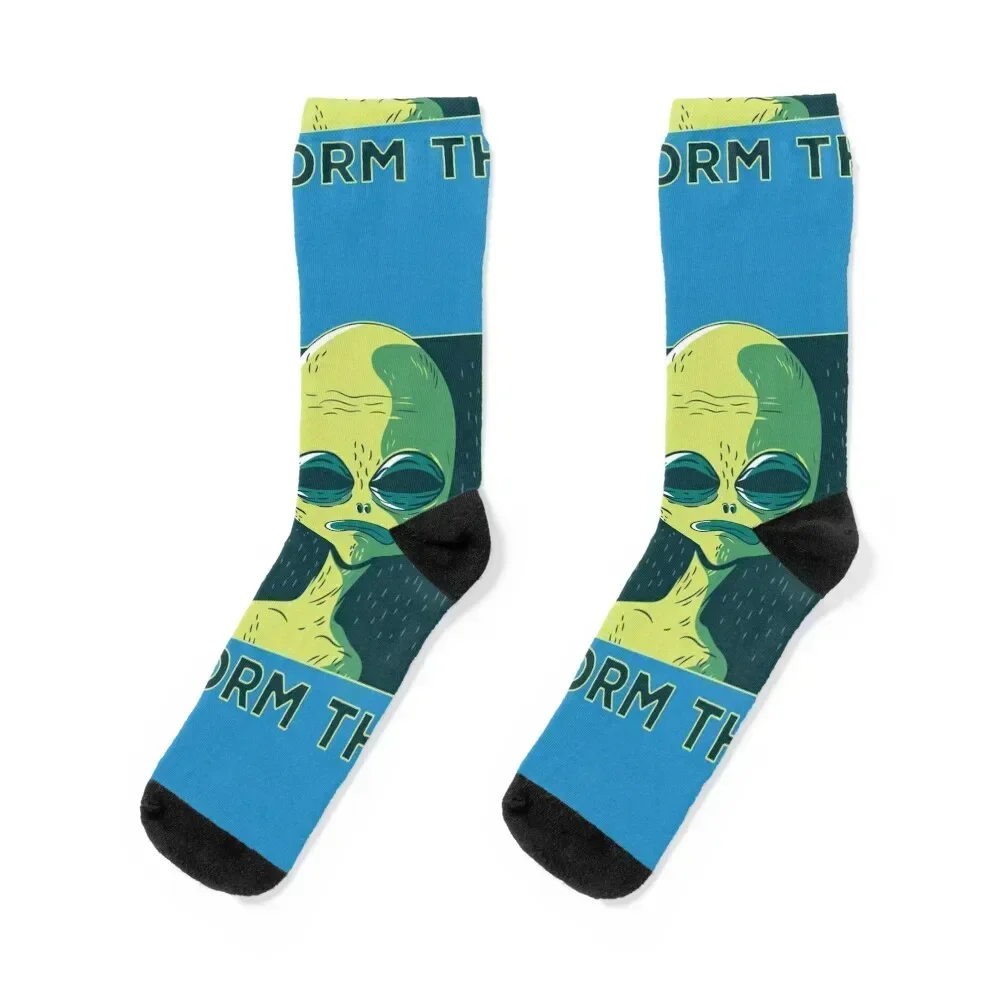 

Ufo Green Alien Socks Non-slip Stockings compression Hiking boots happy Socks For Girls Men's