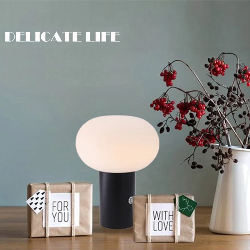 LED TABLE LAMP BEDROOM GLASS SHADE LAMP DESK LIGHT FOR READING