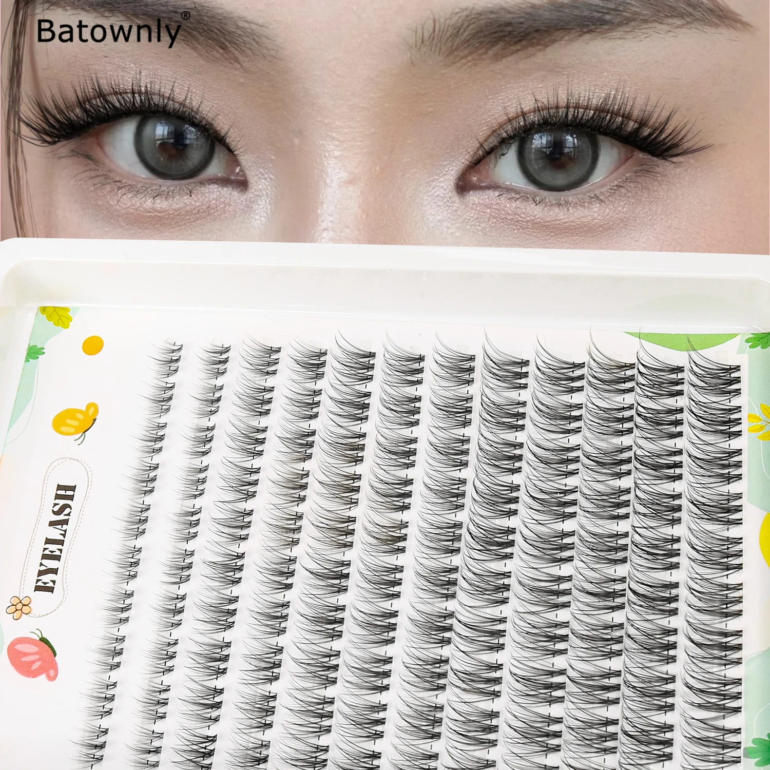 120 Natürliche Wimpernbüschel 8-16mm Gemischte Größen DIY Selbstklebende Wimpern Natürliche Schlanke Flauschige Geschwungene Wimpernbüschel Einzelne Wimpernverlängerungen Einfaches DIY zu Hause