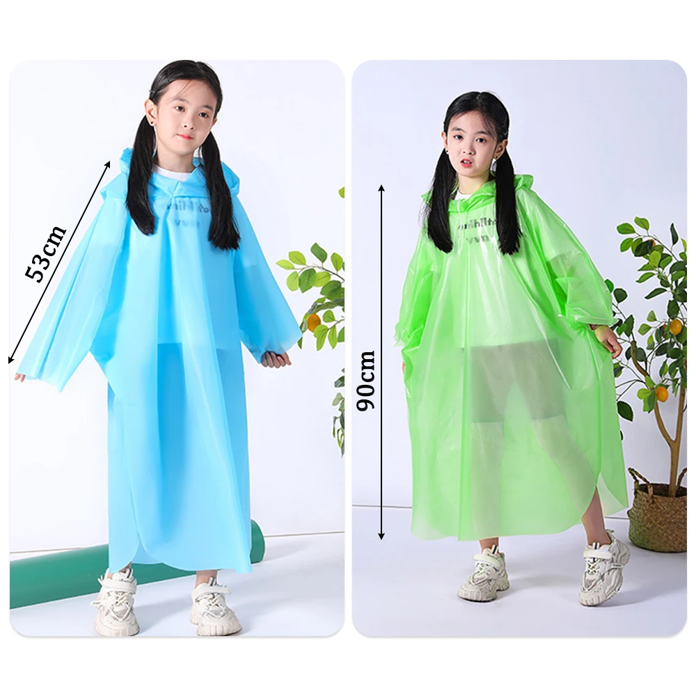 High Quality Vacuum Compression Kids Raincoat Travel Waterproof Rain Coat Durable Thickened Reusable Poncho Children