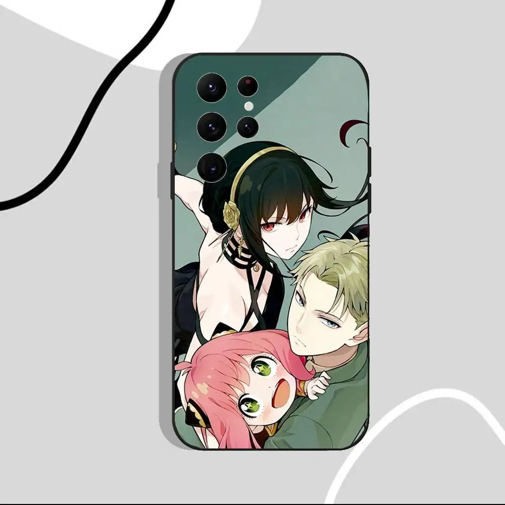 เคสโทรศัพท์ Spy X Family Bond Yor Anya สำหรับ Samsung S25, S24 Ultra, S20, S30 Plus, S22 Plus, S23, Ultra 5G ซิลิโคนสีดำ