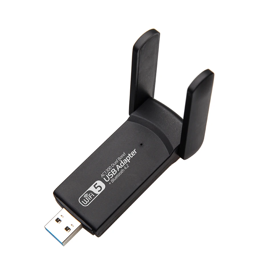 PC용 리시버 네트워크 카드 송신기, 1300M USB 와이파이 + 블루투스 호환 4.2 어댑터, 5G 무선 USB 와이파이 + BT, 2 인 1