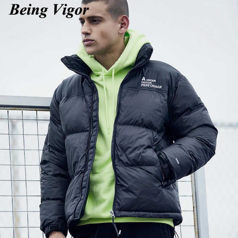 Being Vigor Concealed Hooded Warm Winter Outerwear Quilted Cotton Padded Puffer Bubble Jacket Mens Thick Coat jaqueta masculina