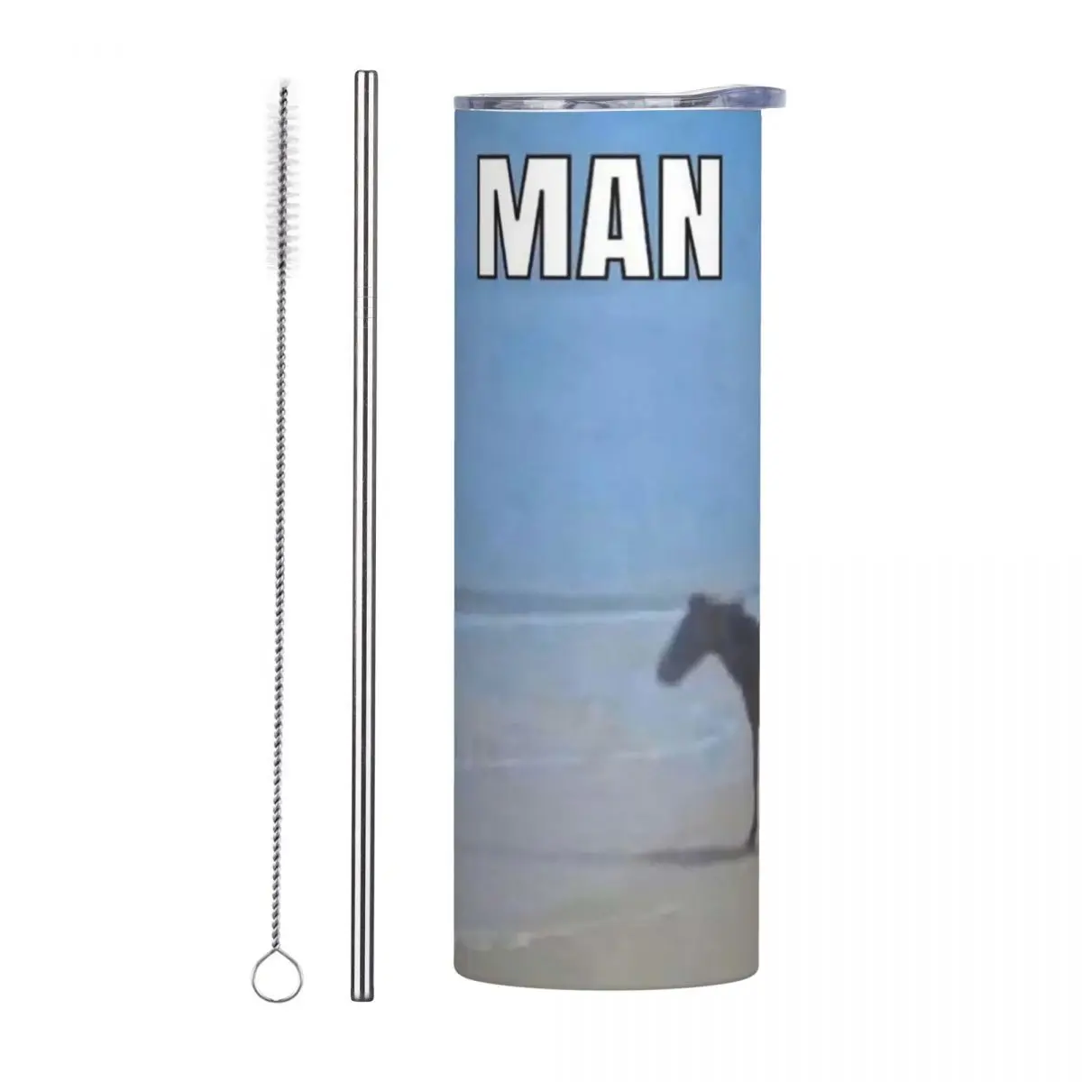 Horse Looking Out To Sea Mem Stainless Steel Tumbler Vacuum Insulated Mugs Thermal Cold Bottle Straw With Lid 20oz