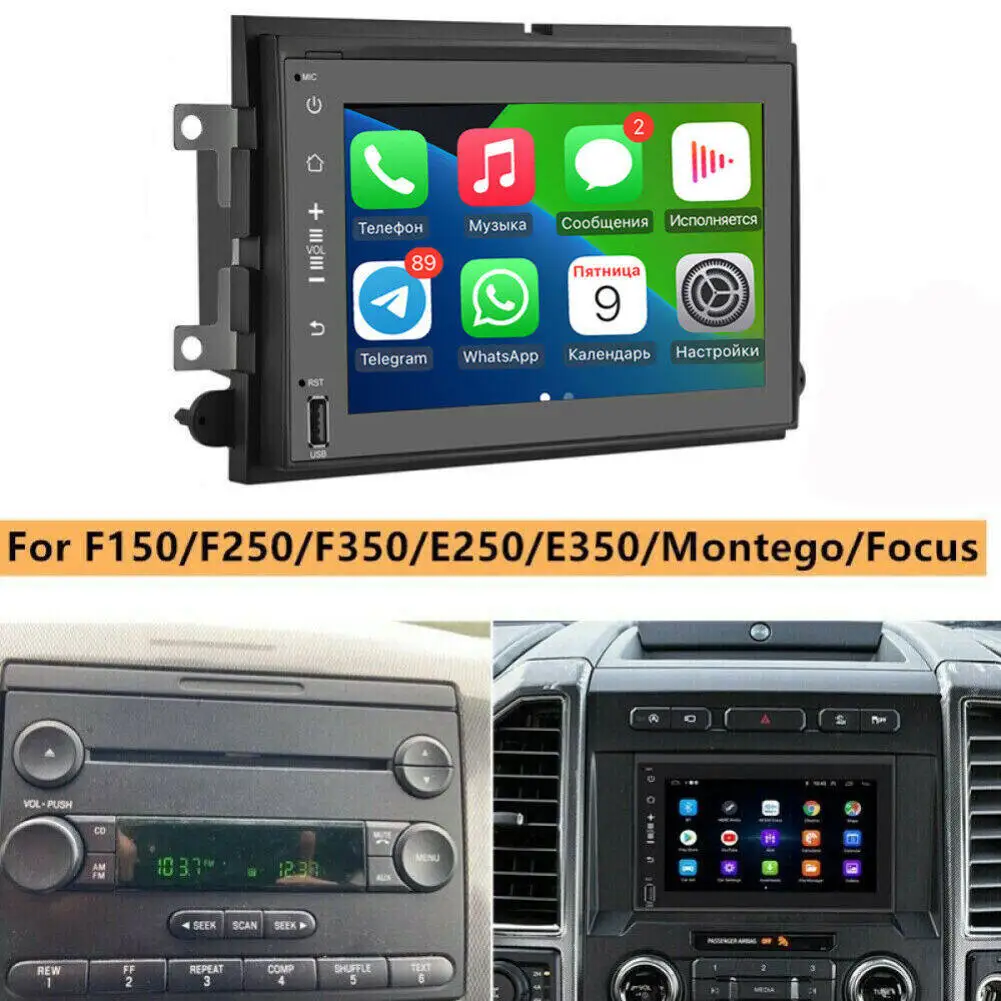 Android 13 for Ford F150 F250 F350 Fusion Edge Explorer Taurus Freestar, 7 inch Touch Screen 2G+64G with Carplay & Android Auto