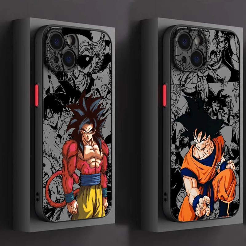 Komische D-Dragon Ball Son Goku Frosted Doorschijnend Voor Apple Iphone 15 14 13 12 11 Xs Xr X 8 7 Se Pro Max Plus Mini Back
