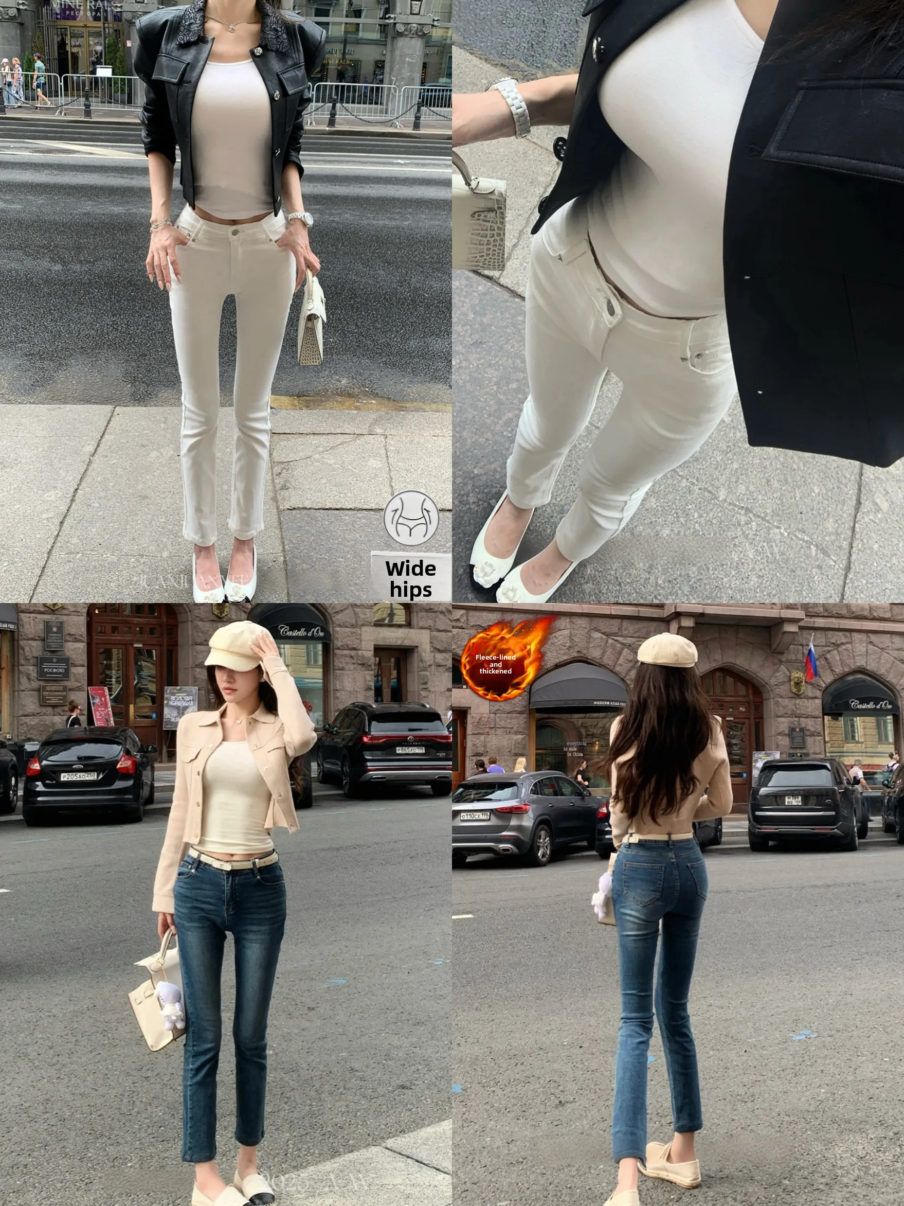 

Корейские джинсы с высокой талией, на флисовой подкладке, утепленные, облегающие, женские, с высокой эластичностью, для коррекции живота и подтяжки ягодиц, длинные брюки