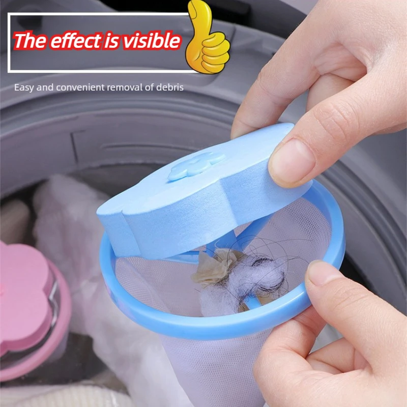 

Plum Blossom Washing Machine Filter Remove Dirty Hair Mesh Yarn Laundry Reusable Ball Pet Fur Lint Hair Catcher Clothe Cleaning