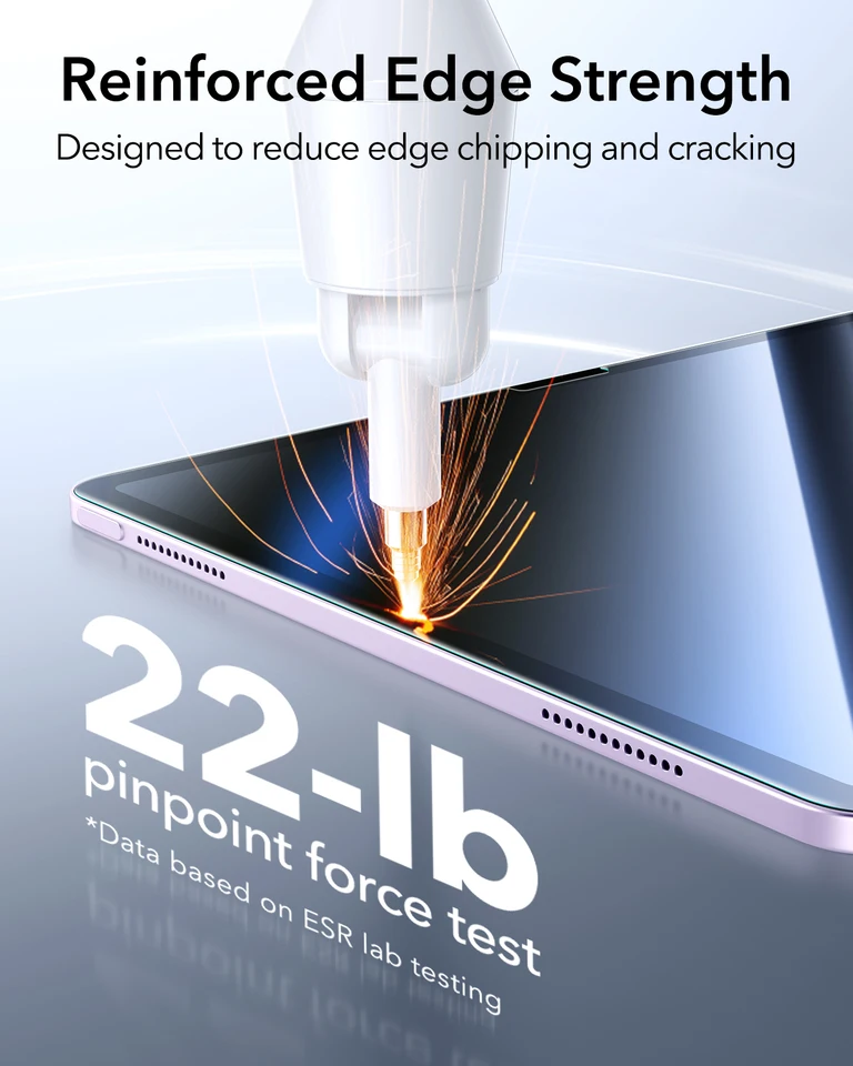 ESR 2 unidades Protector de pantalla para iPad Pro 11/13 (2025/2024) Película de vidrio templado HD Air 13/11 (M4/M3/M2) Película de vidrio templado 5