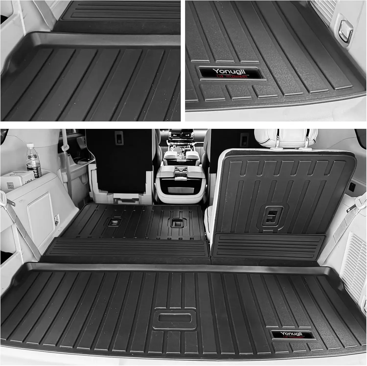 الحصير لفورد إكسبيديشن/لينكولن نافيجيتور 7 مقاعد 2018-2025 اكسسوارات 3 صف بطانات البضائع الجذع مسند الظهر حصيرة مجموعة كاملة