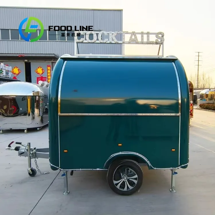 

Mobile Street Road Snacks Food Truck Mini Mobile Ice Cream Coffee Hot Dog Snack Trailer Food Truck with Full Kitchen